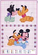 Schema punto croce Baby Pluto Topolino  Pippo